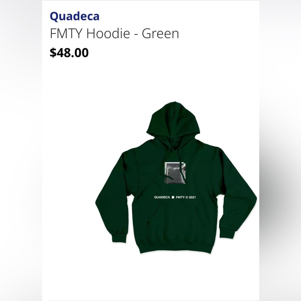 Green Quadeca FMTY 2021 Graphic Hoodie Adult Size L - Picture 4 of 4
